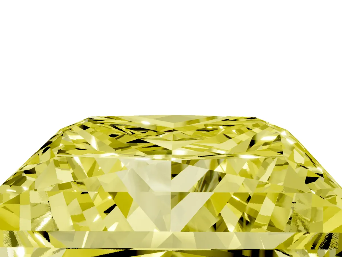 Fancy Yellow Princess Cut Halo Diamond Ring with Milgrain and Bezel Accents on a Split Shank Band Rose gold