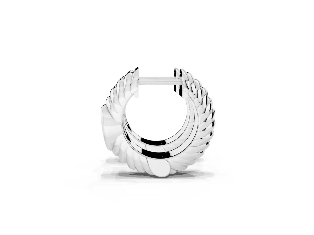Oval Diamond Vera Hoop Earrings Silver