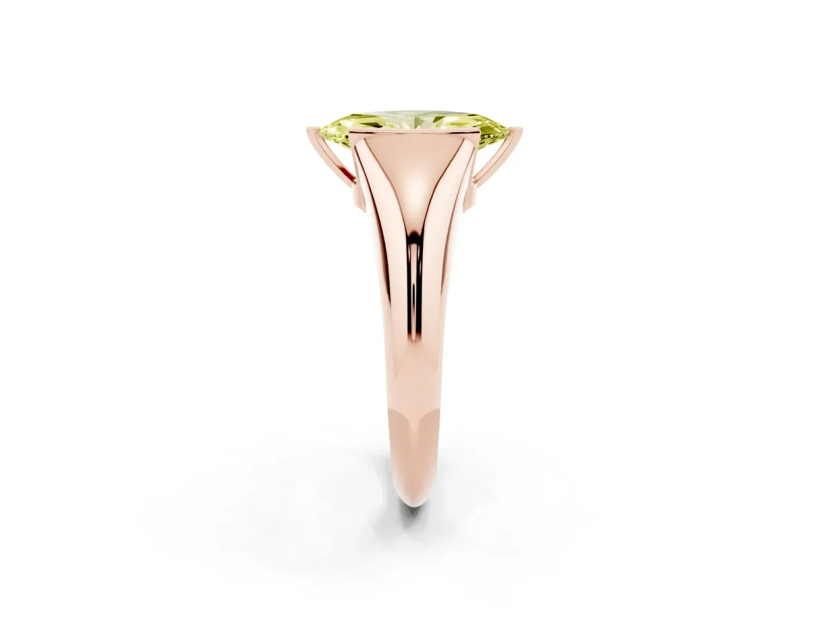 Fancy Yellow Marquise Cut Solitaire Tension Set Diamond Ring Rose gold