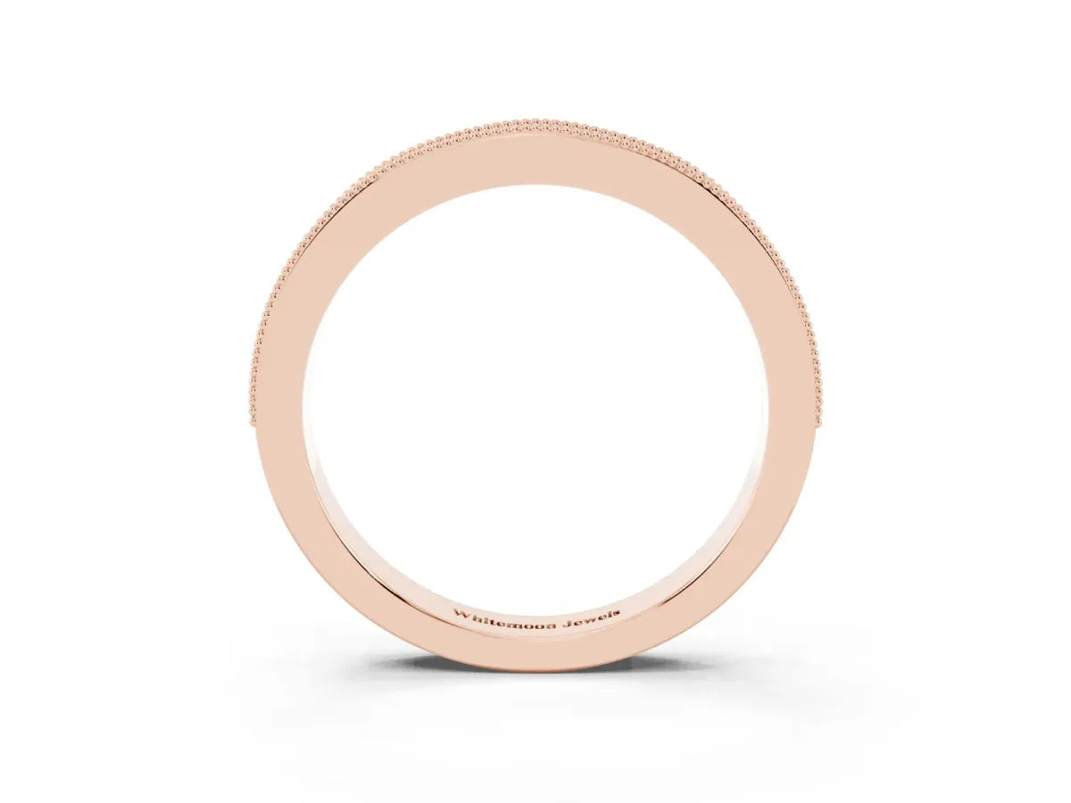 Round Diamond Milgrain Pavé Eternity Band Rose gold