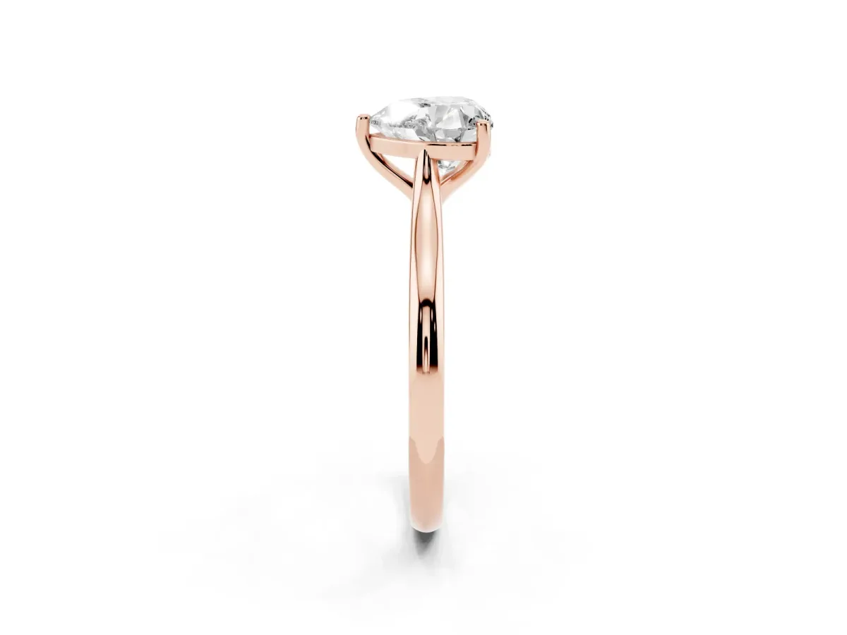Heart Cut Cut Solitaire Ring with Cathedral Band and Four-Prong Setting Rose gold