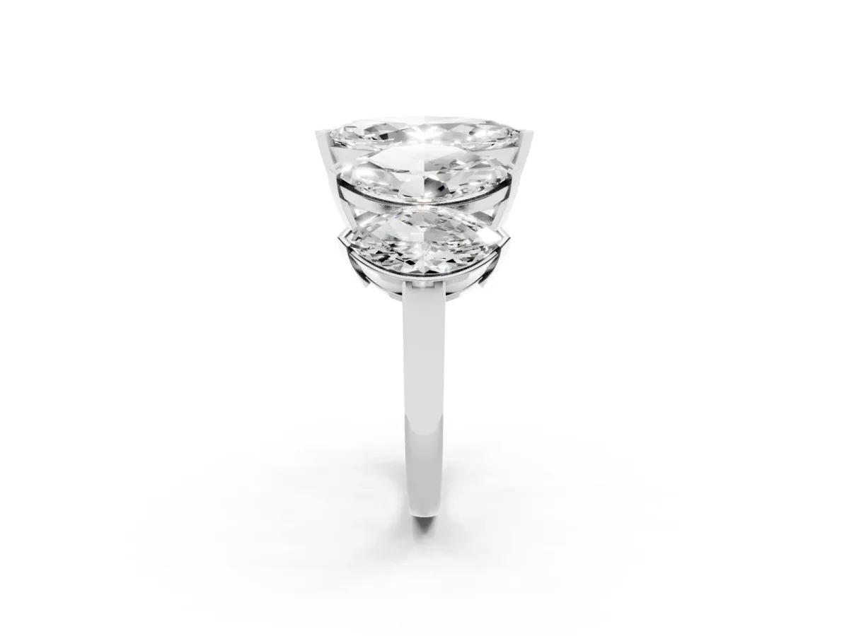 Five-Stone Marquise Diamond Prong Set Band White gold