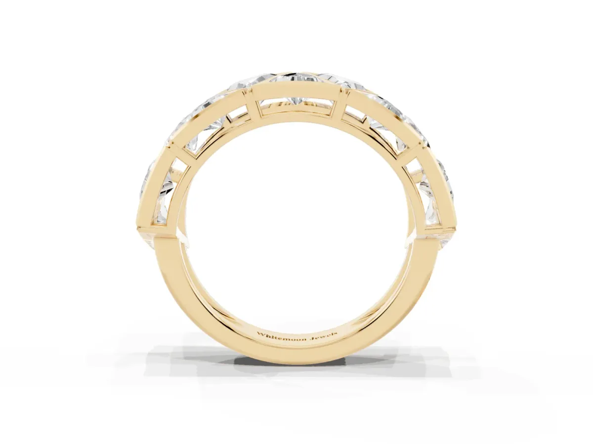 Triangle Diamond Geometric Mens Band Yellow gold