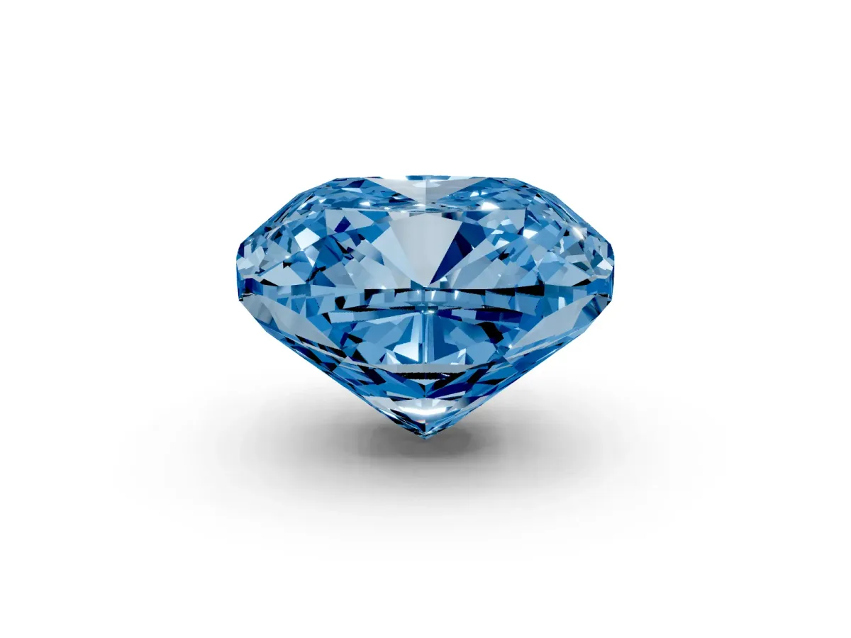 Fancy Blue Cushion Cut Solitaire Engagement Ring with Cathedral Band and Four-Prong Setting Platinum