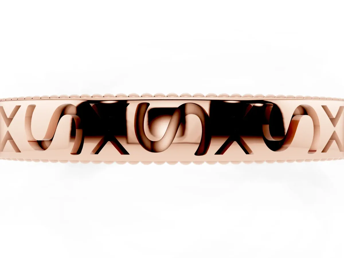 Vintage Engraved Milgrain Band Rose gold