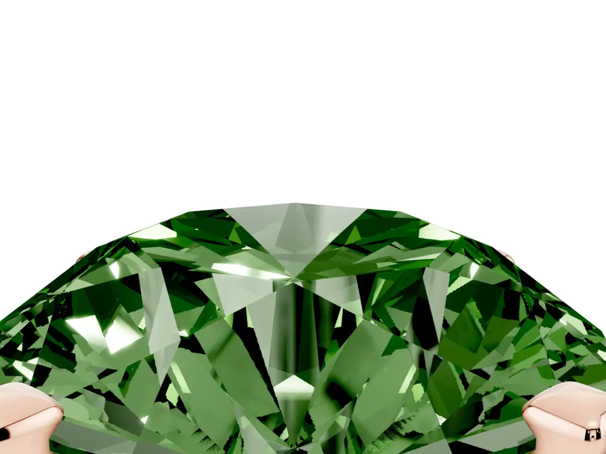 Fancy Green Round Cut Diamond Solitaire Ring with Prong Setting and Classic Band Rose gold