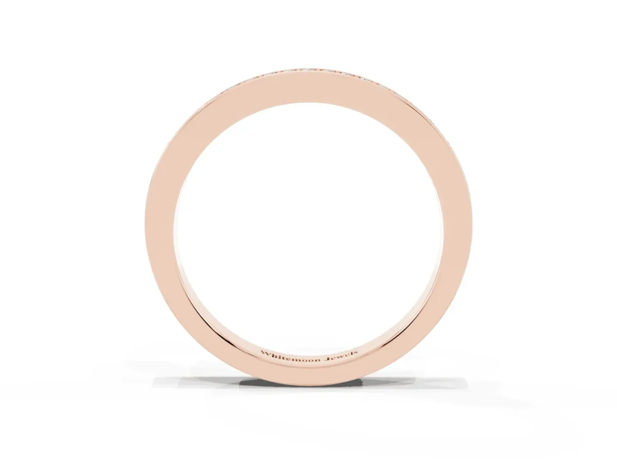 Round Diamond Half Eternity Pavé Band Rose gold