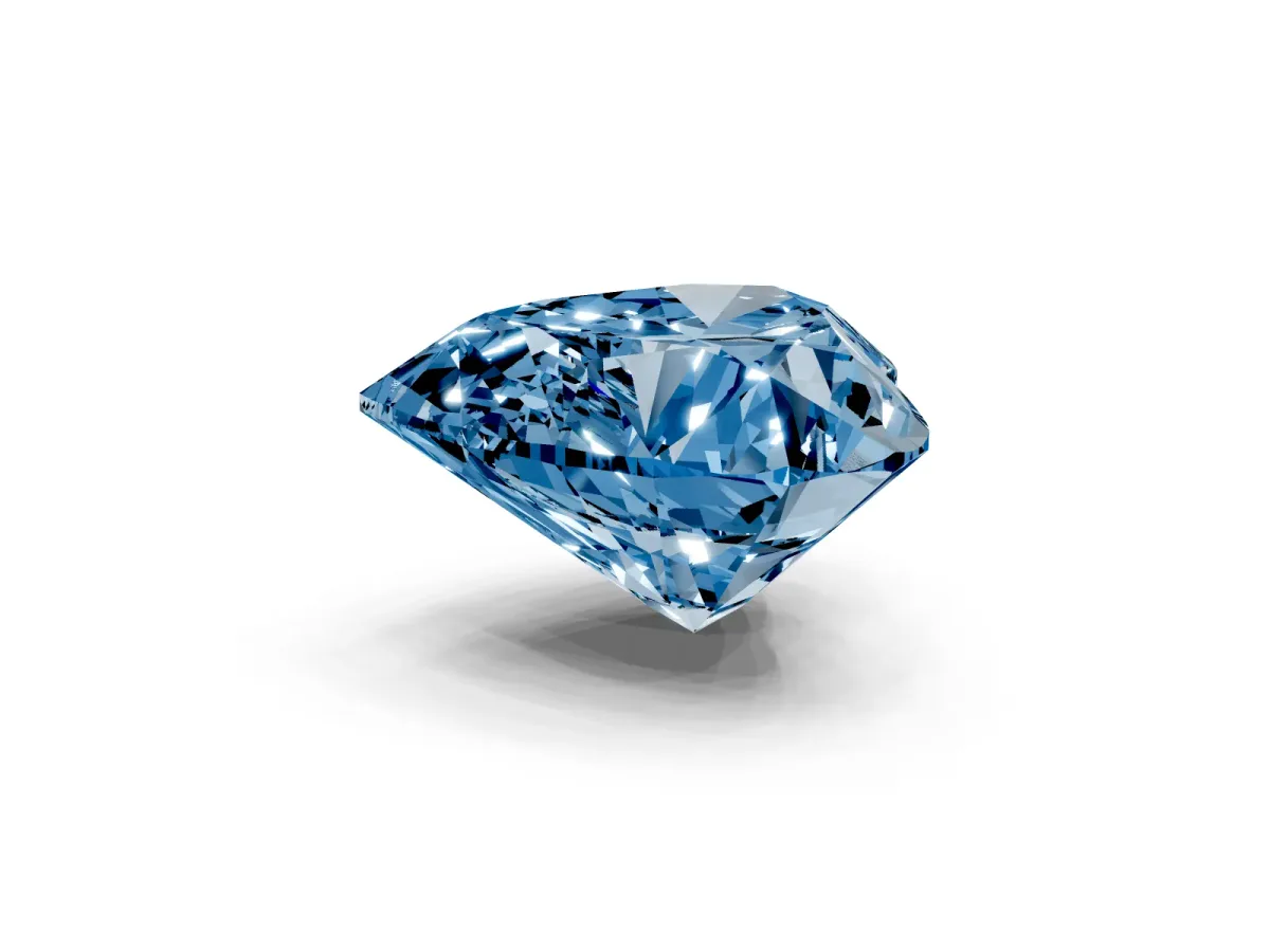 Fancy Blue Heart Cut Diamond Ring with Marquise Side Stones and Prong Setting Rose gold