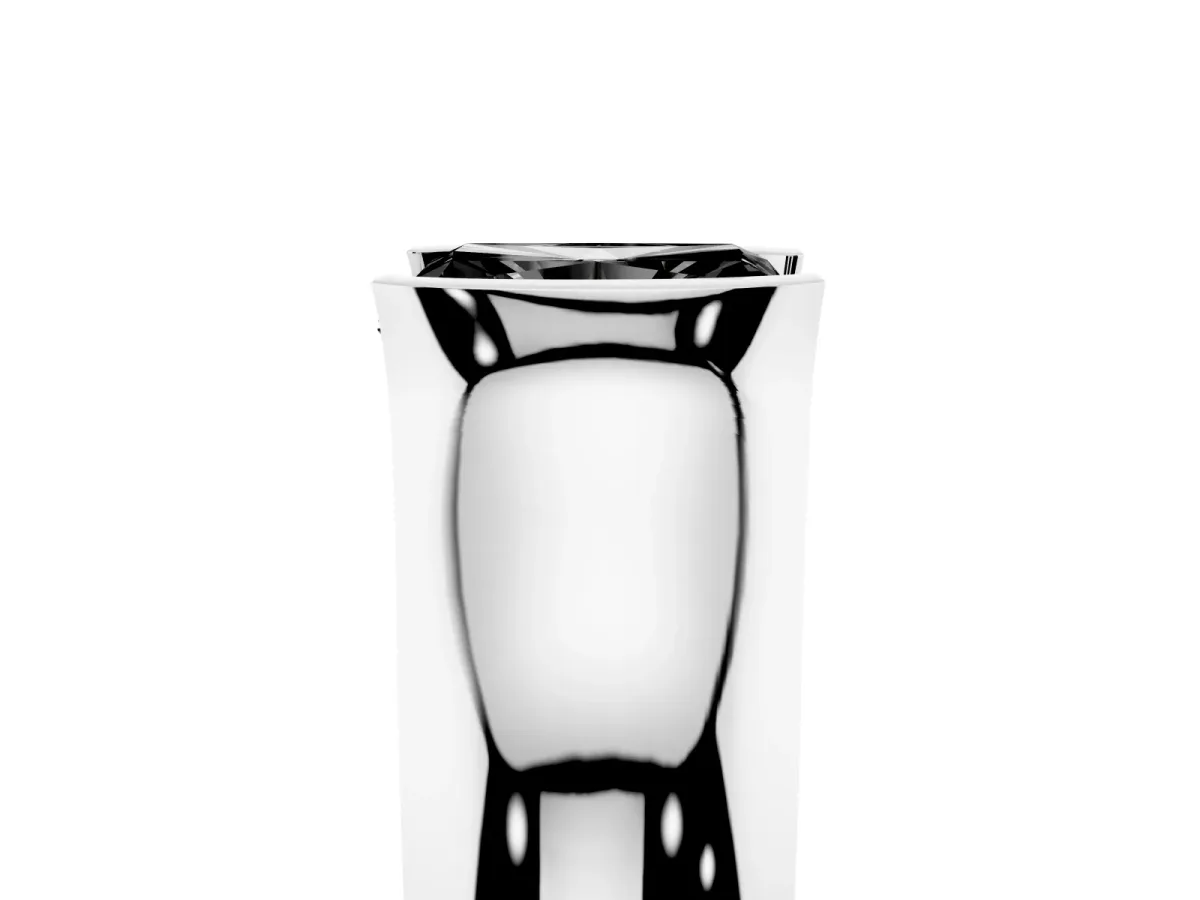 Fancy Black Radiant Cut Solitaire Bezel Set Diamond Ring with Wide Band Platinum