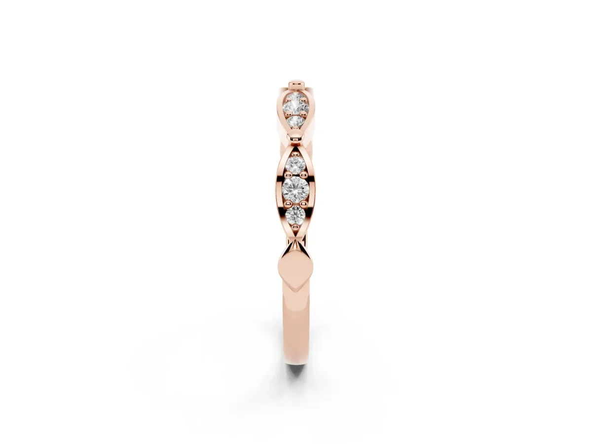 Marquise Diamond Pavé Eternity Band with Bezel Setting Rose gold