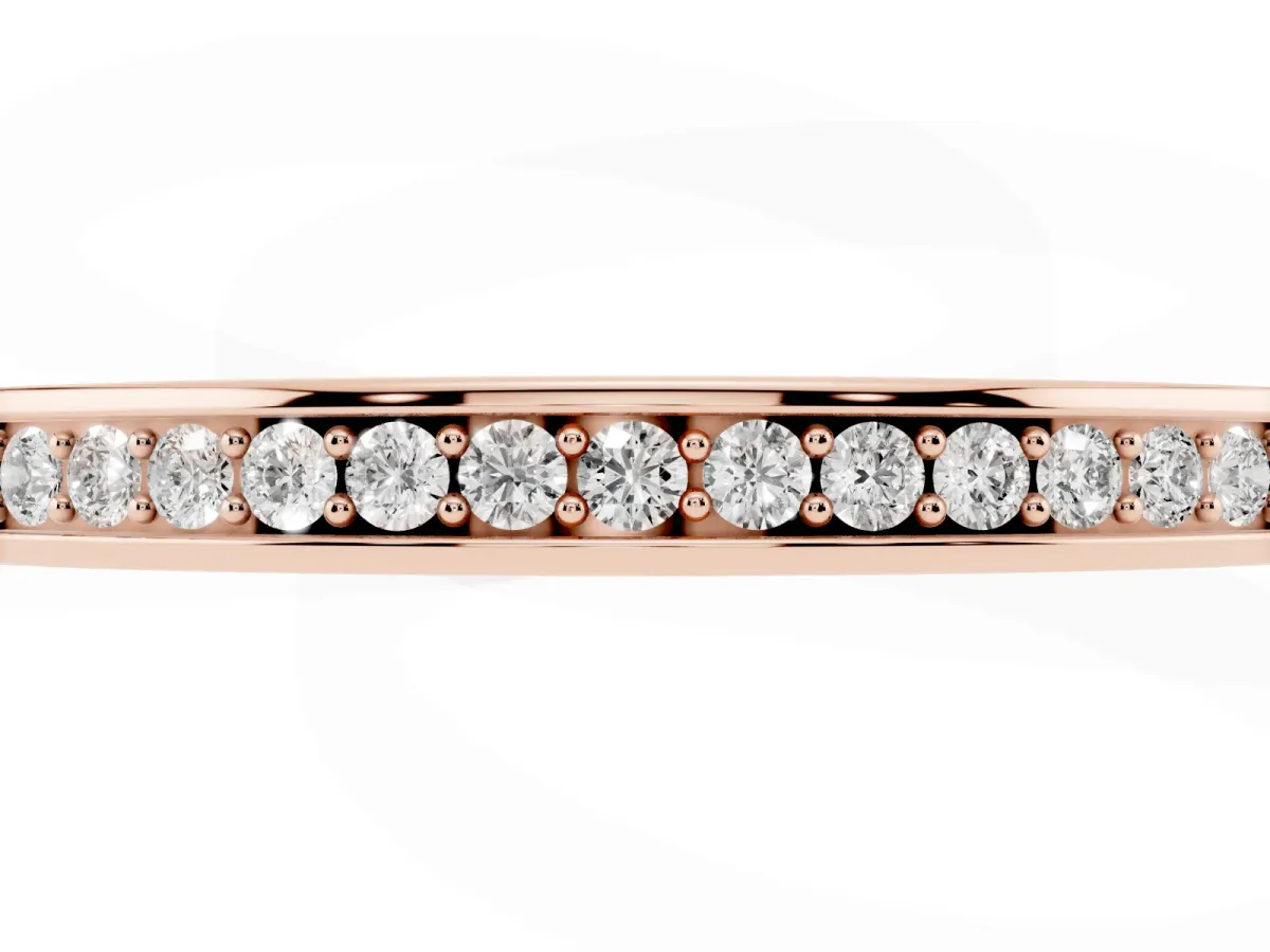 Round Diamond Half Eternity Pavé Band Rose gold