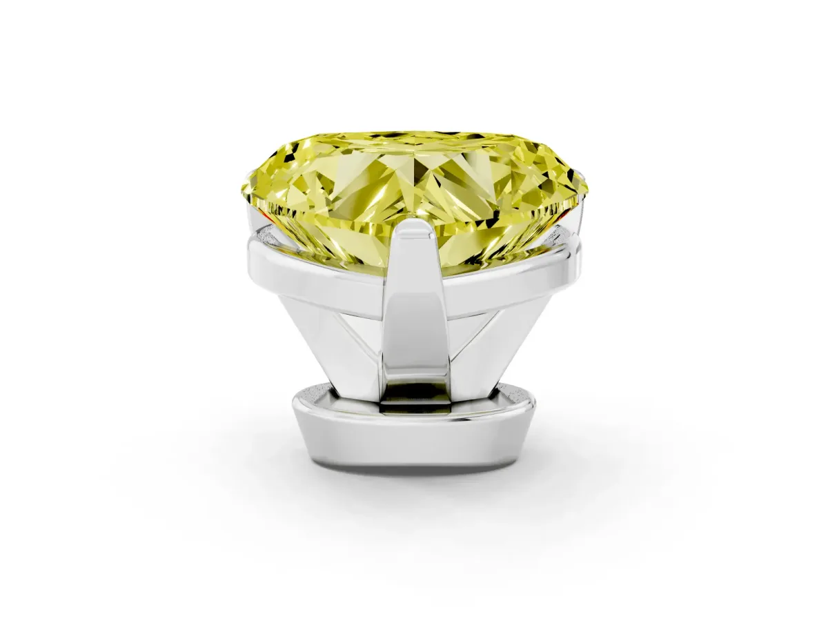 Fancy Yellow Heart Cut Diamond Solitaire Ring with Prong Setting and Classic Band White gold