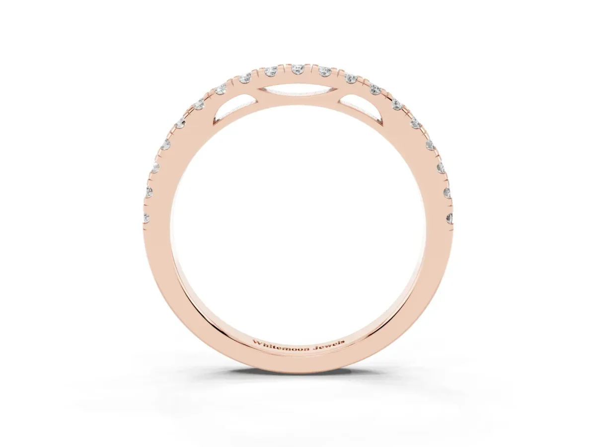 Round Diamond Pavé Set Eternity Band Rose gold