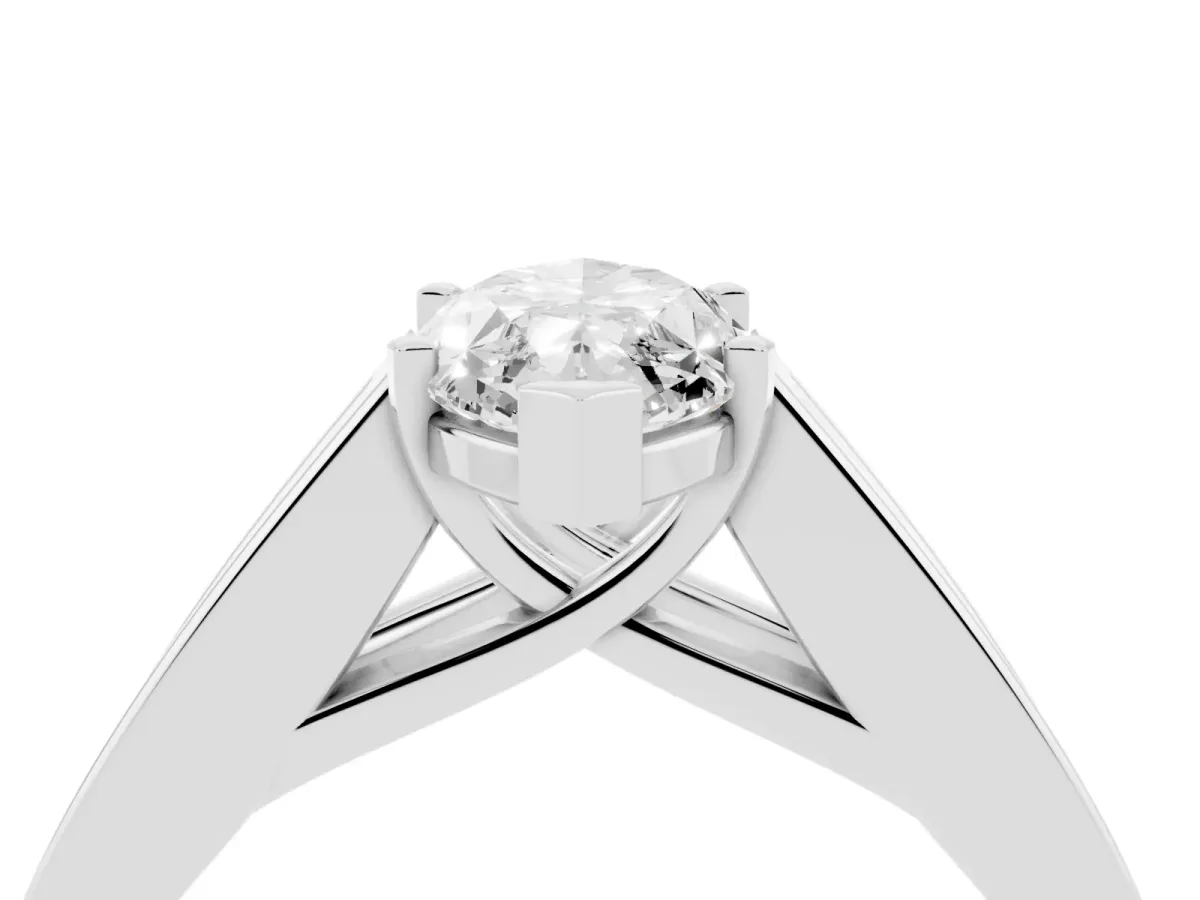 Marquise Cut Cut Channel Set Solitaire Ring with Four-Prong Setting Platinum