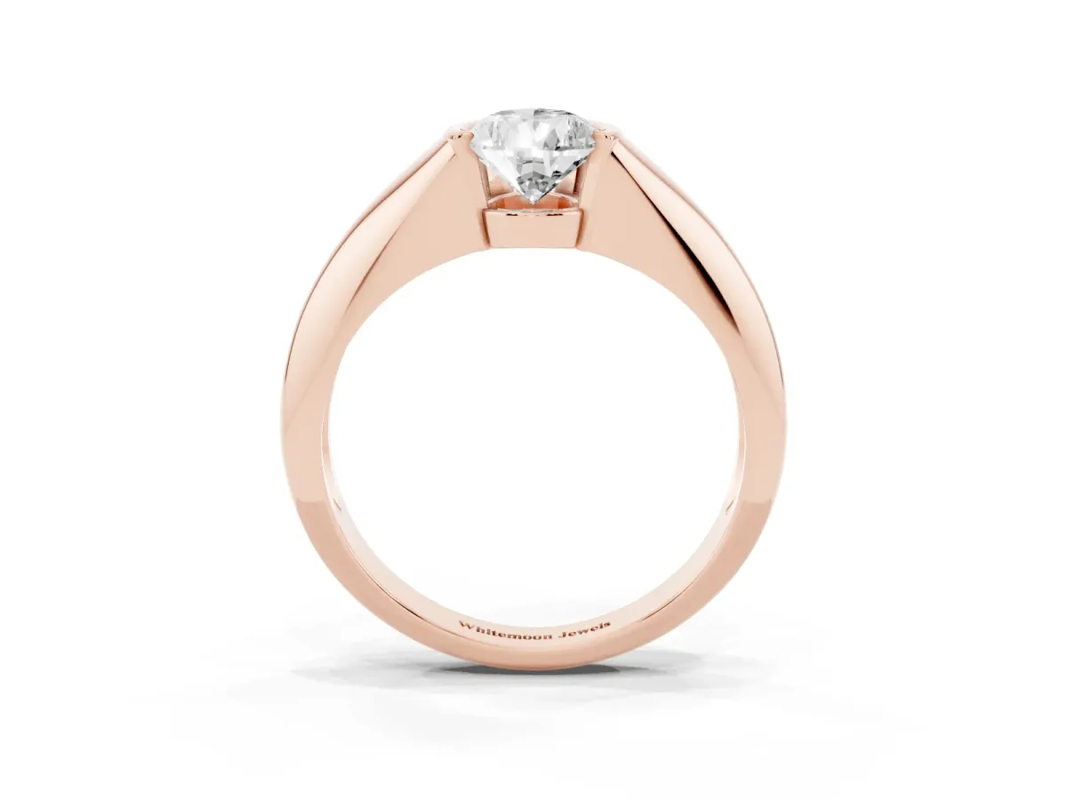 Pear Cut Solitaire Tension Set Diamond Ring Rose gold