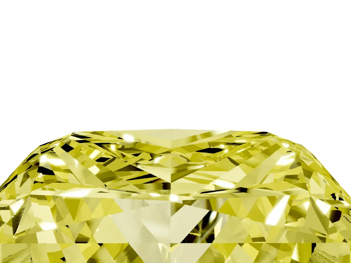 Fancy Yellow Princess Cut Halo Diamond Ring with Milgrain and Bezel Accents on a Split Shank Band Yellow gold