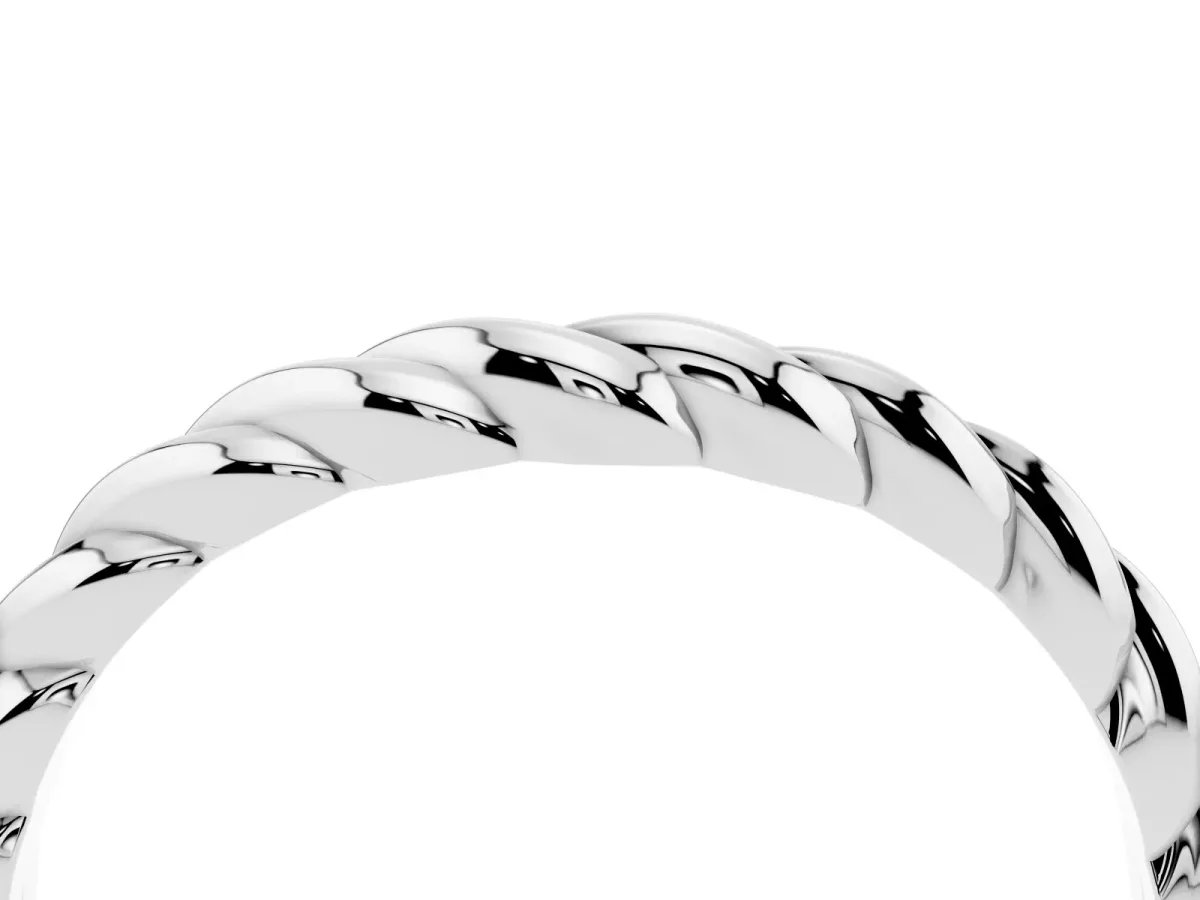 Marquise Diamond Twist Eternity Band with Bezel Setting Silver