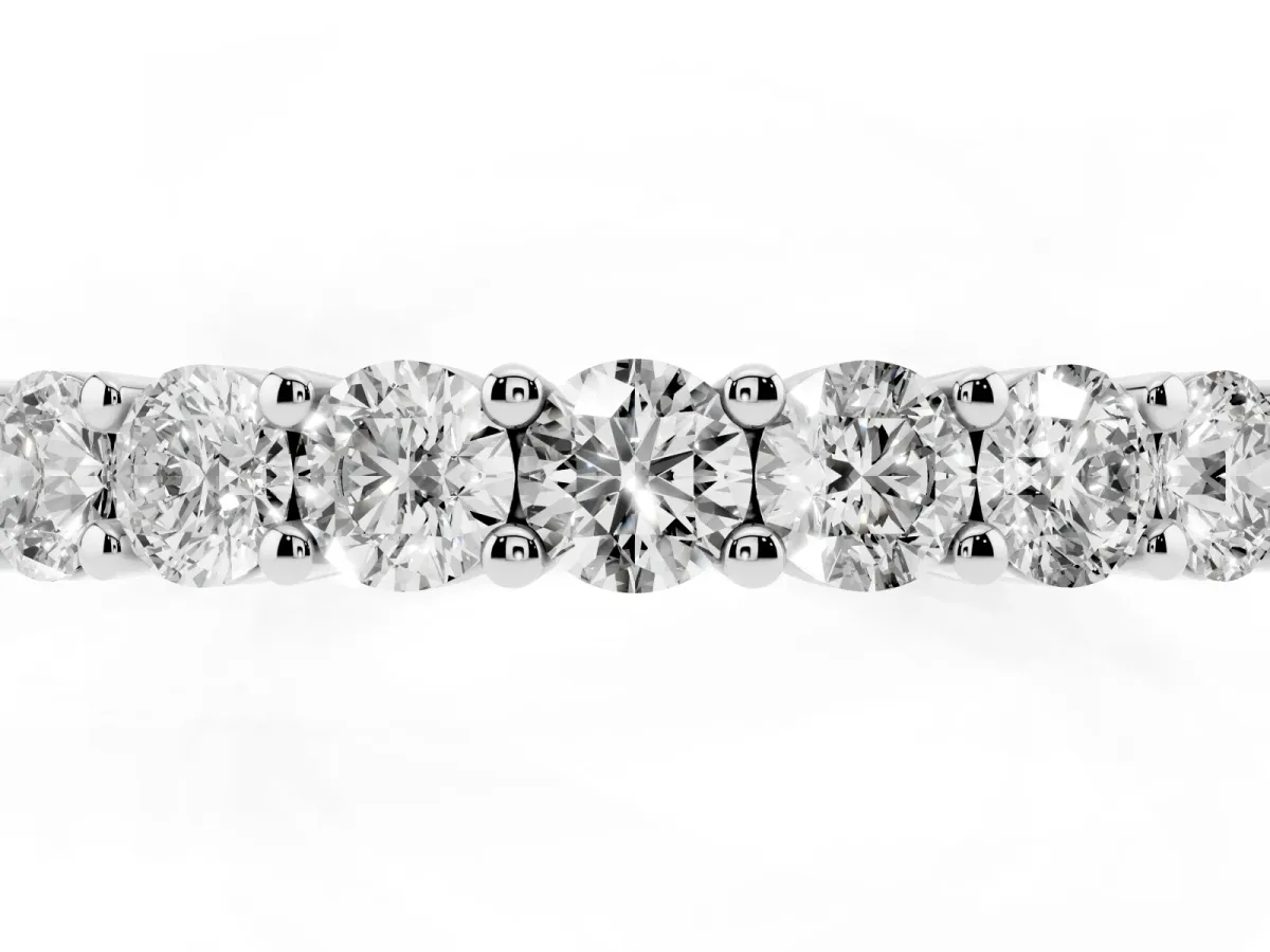 Alternating Round Diamond Promise Ring with Round Diamond Accents Silver