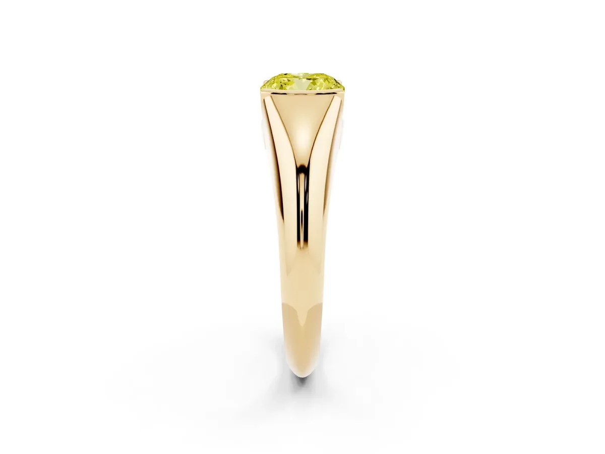 Fancy Yellow Cushion Cut Solitaire Tension Set Diamond Ring Yellow gold