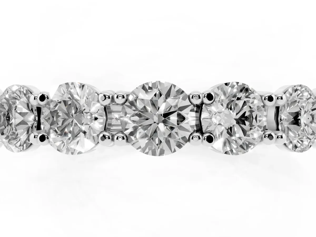 Round Diamond Woven Full Eternity Band Silver