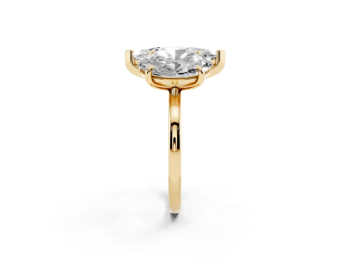 Oval and Marquise Toi Moi Ring with Prong Setting and Plain Band Yellow gold