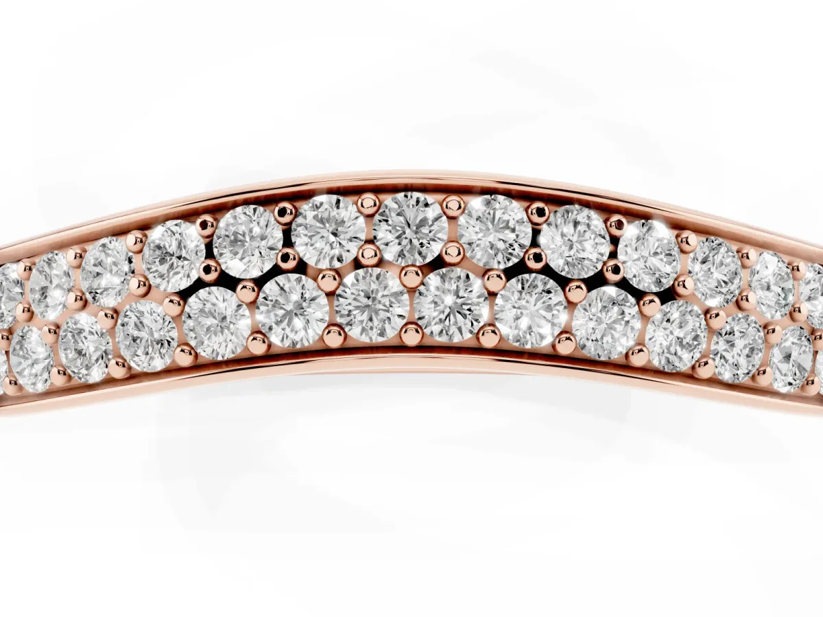 Pavé Round Diamond Contour Band Rose gold