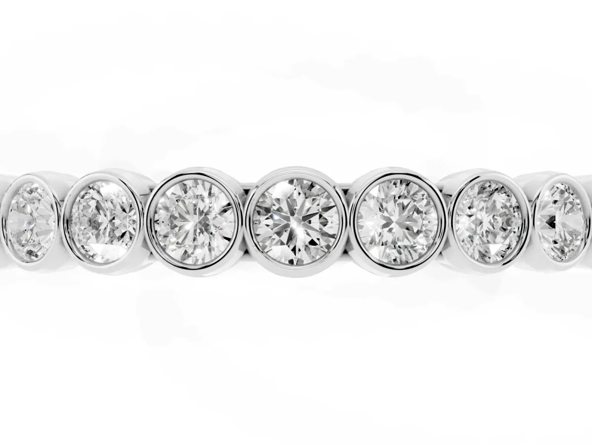 Bezel-Set Round Diamond Eternity Band White gold