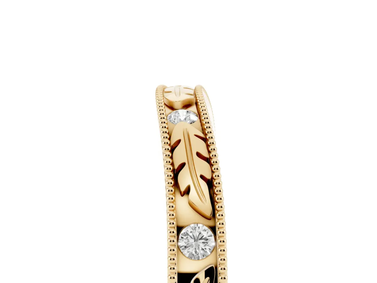 Milgrain Bezel Set Round Diamond Eternity Band Yellow gold
