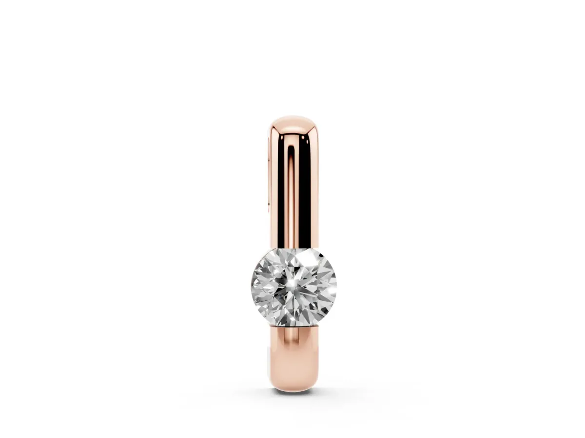 Round Bezel-Set Diamond Pendant Rose gold