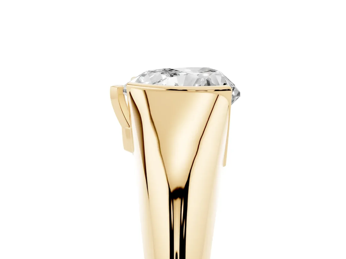 Heart Cut Solitaire Tension Set Diamond Ring Yellow gold