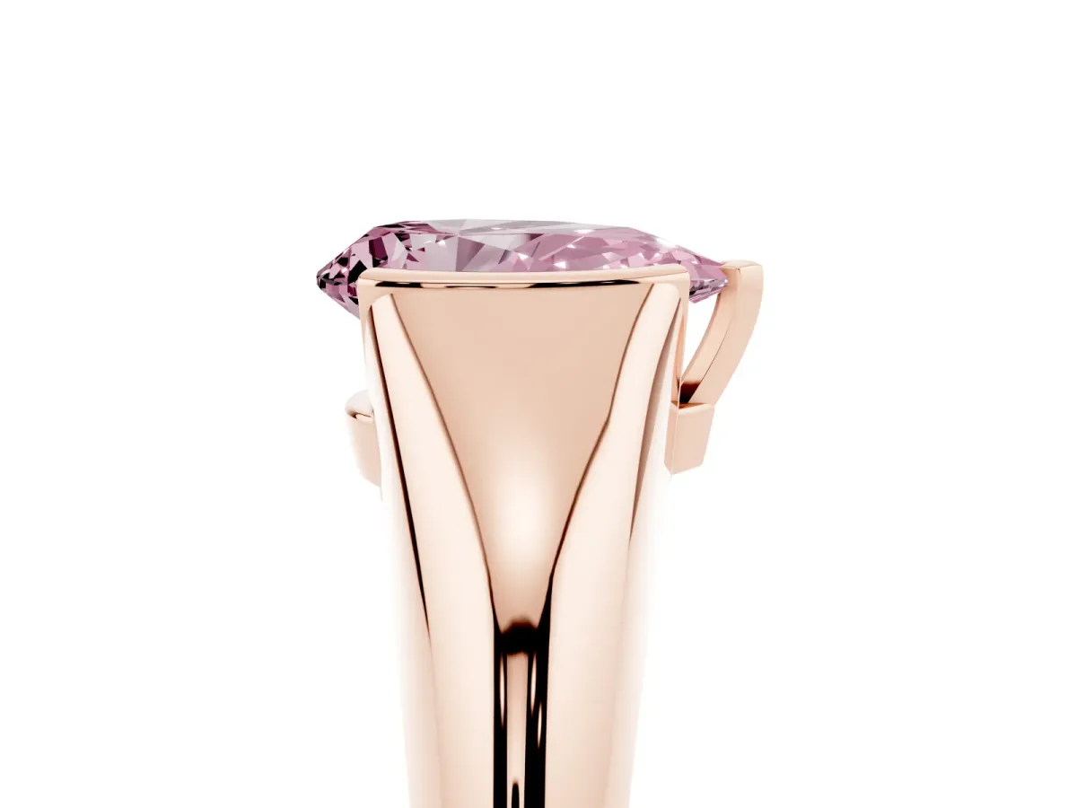 Fancy Pink Pear Cut Solitaire Tension Set Diamond Ring Rose gold