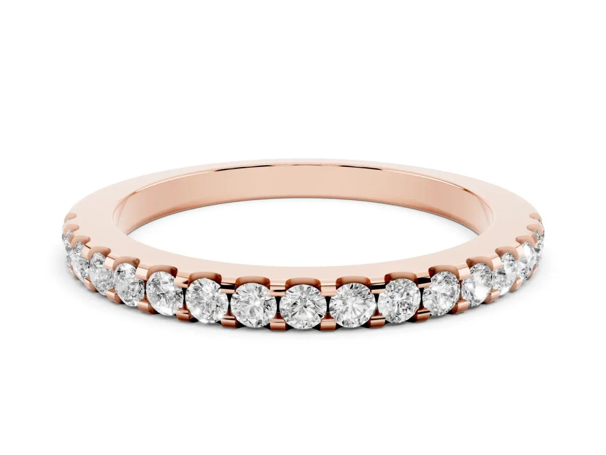 Round Diamond Pavé Eternity Band with Micro Prong Setting Rose gold