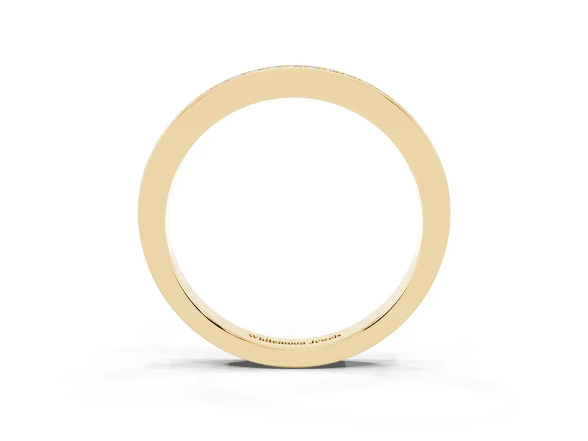 Round Diamond Half Eternity Pavé Band Yellow gold