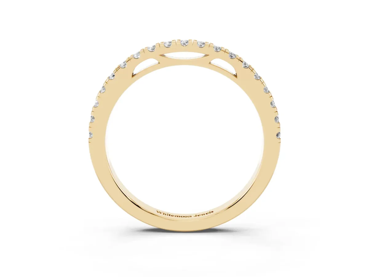 Round Diamond Pavé Set Eternity Band Yellow gold