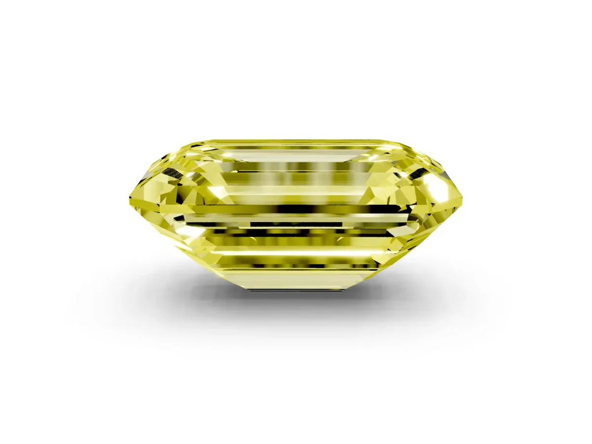 Fancy Yellow Emerald Cut Solitaire Twist Band Six-Prong Setting Rose gold