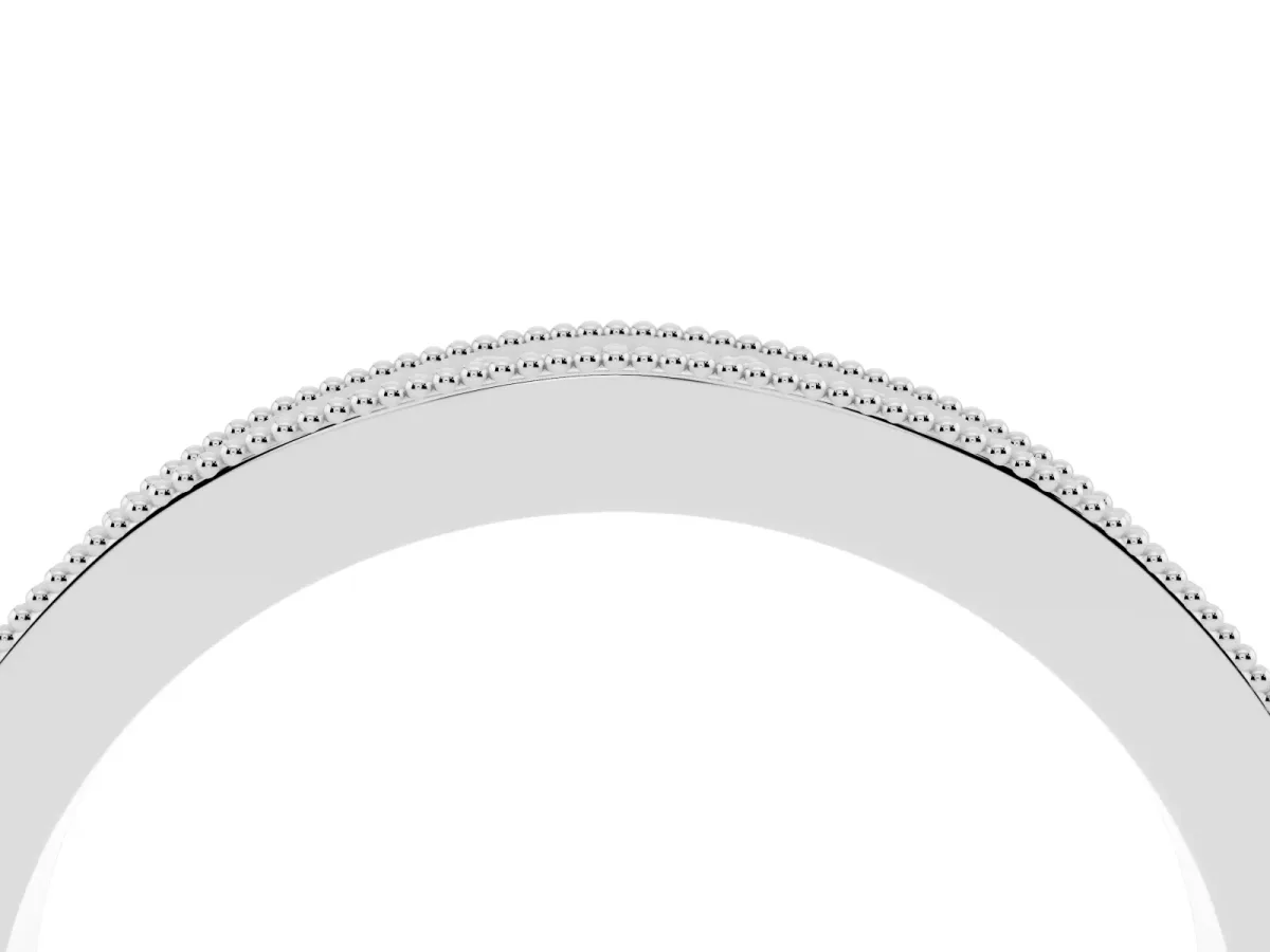Round Diamond Milgrain Pavé Eternity Band White gold