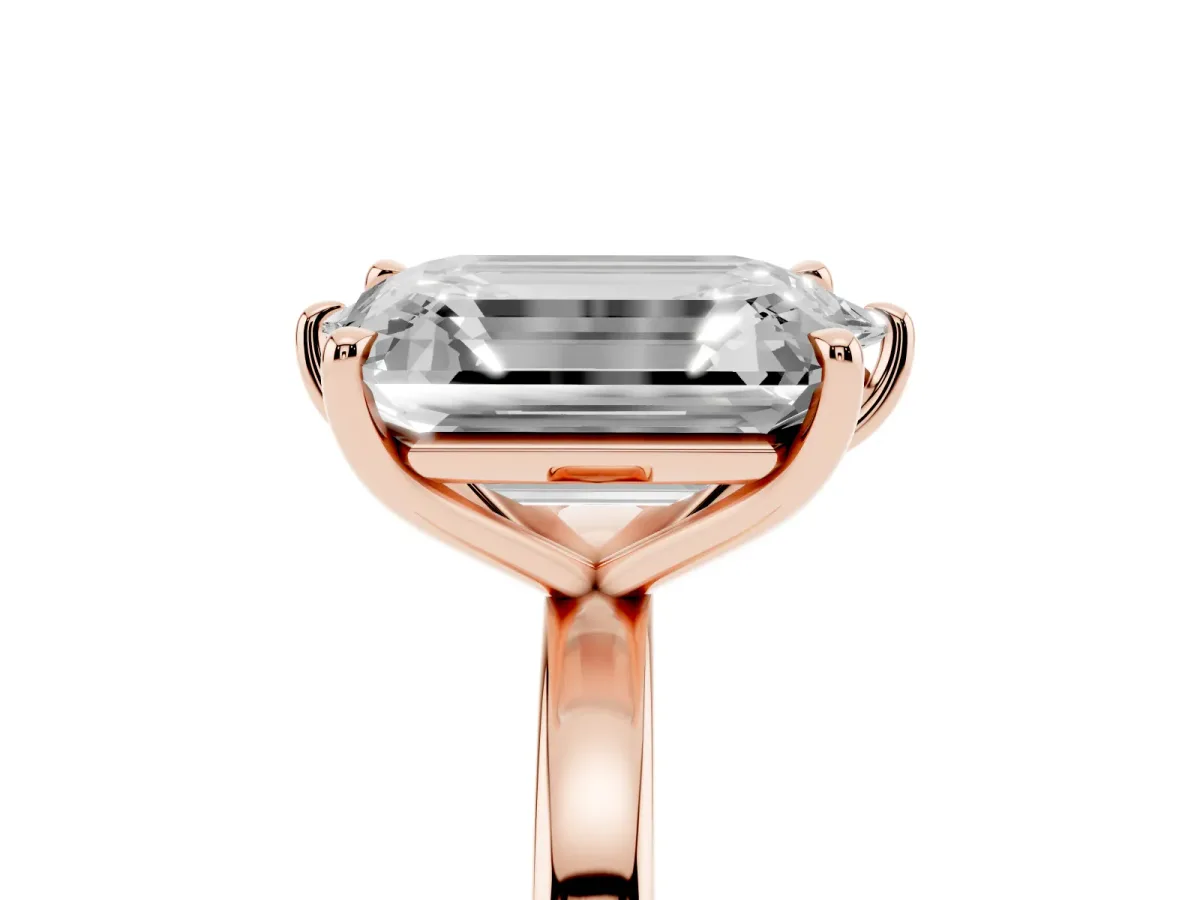 Marquise Cut and Emerald Cut Toi Moi Ring with Prong Setting Rose gold