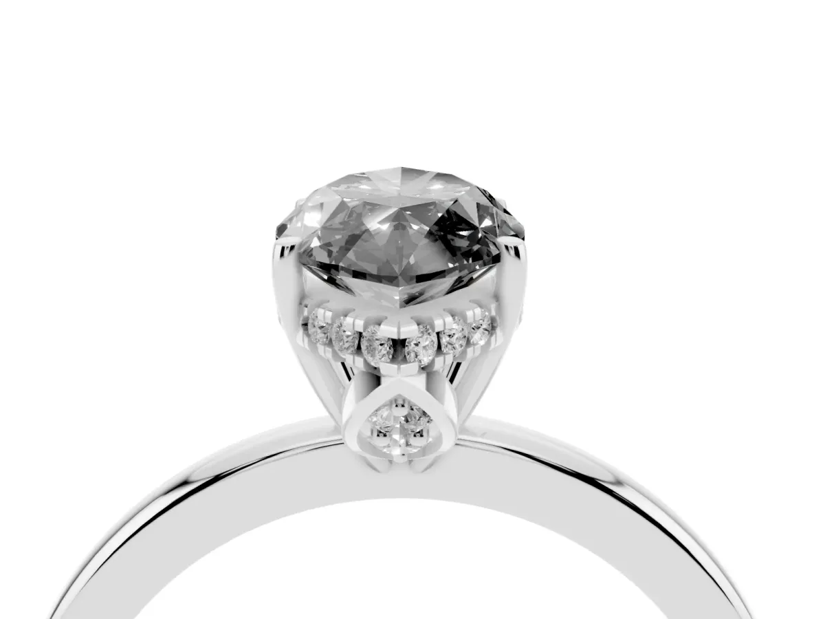 Fancy Black Marquise Cut Solitaire Diamond Ring with Prong Setting and Plain Band White gold