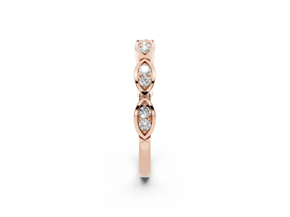 Marquise Diamond Bezel Set Eternity Band Rose gold