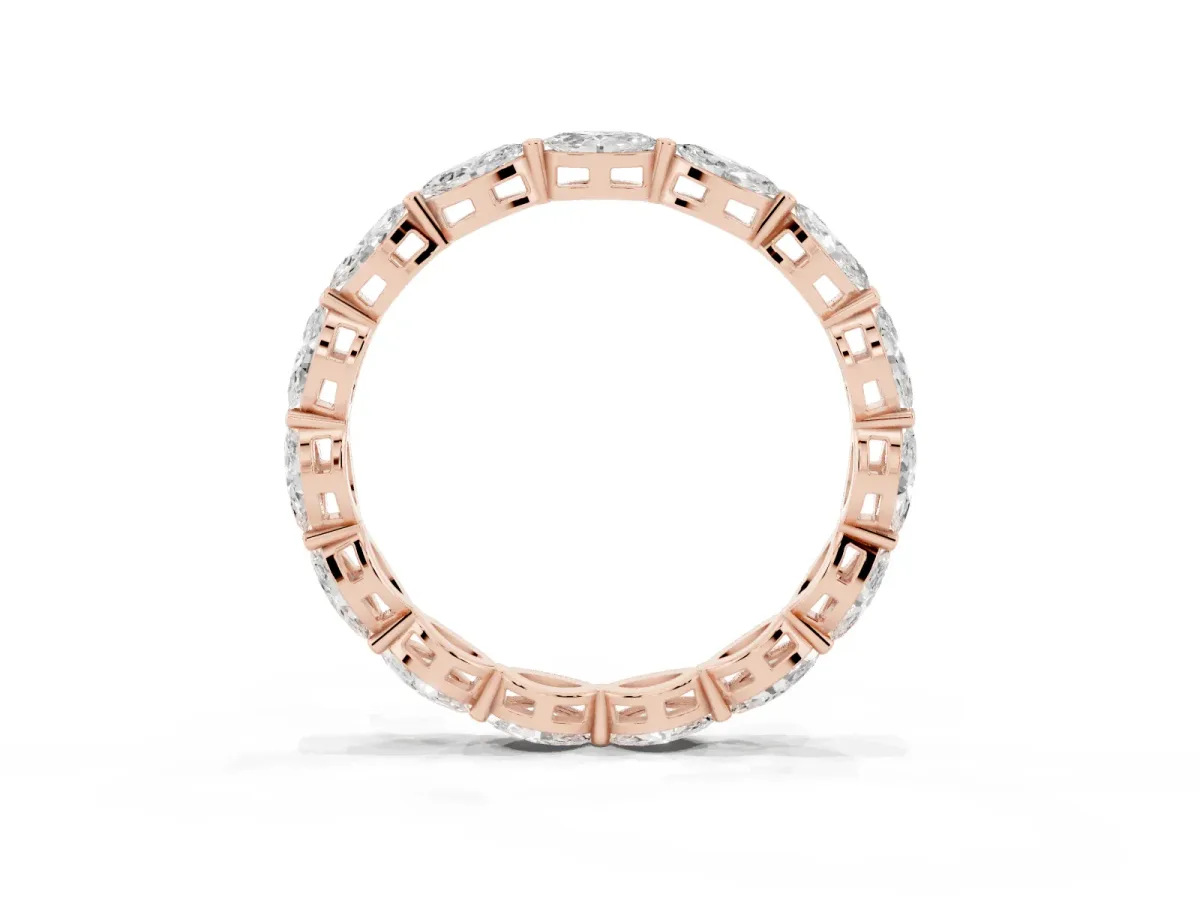 Marquise Diamond Eternity Band with U-Prong Setting Rose gold