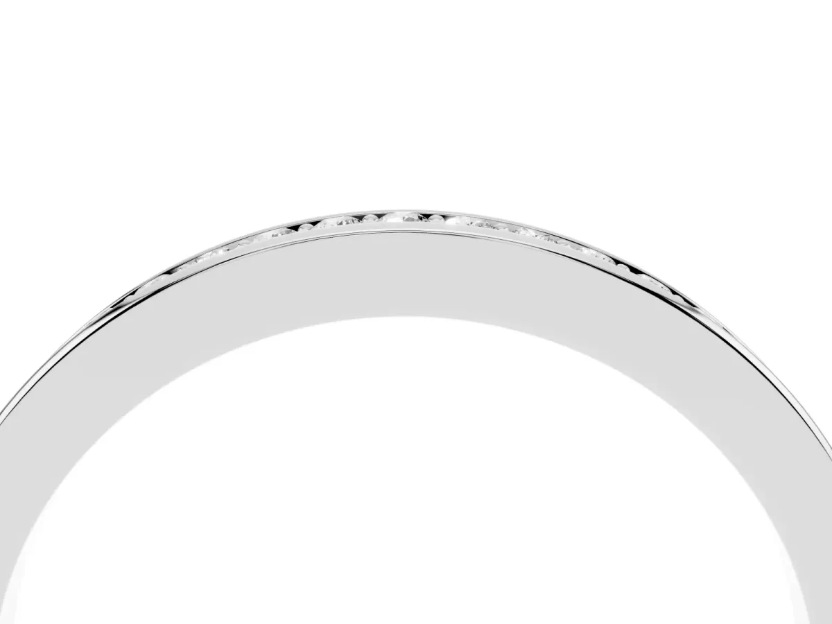 Round Diamond Pavé Set Eternity Band with Channel Setting Silver