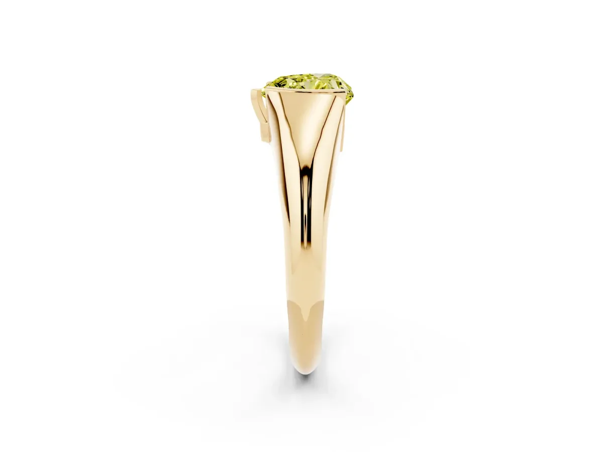 Fancy Yellow Heart Cut Solitaire Tension Set Diamond Ring Yellow gold