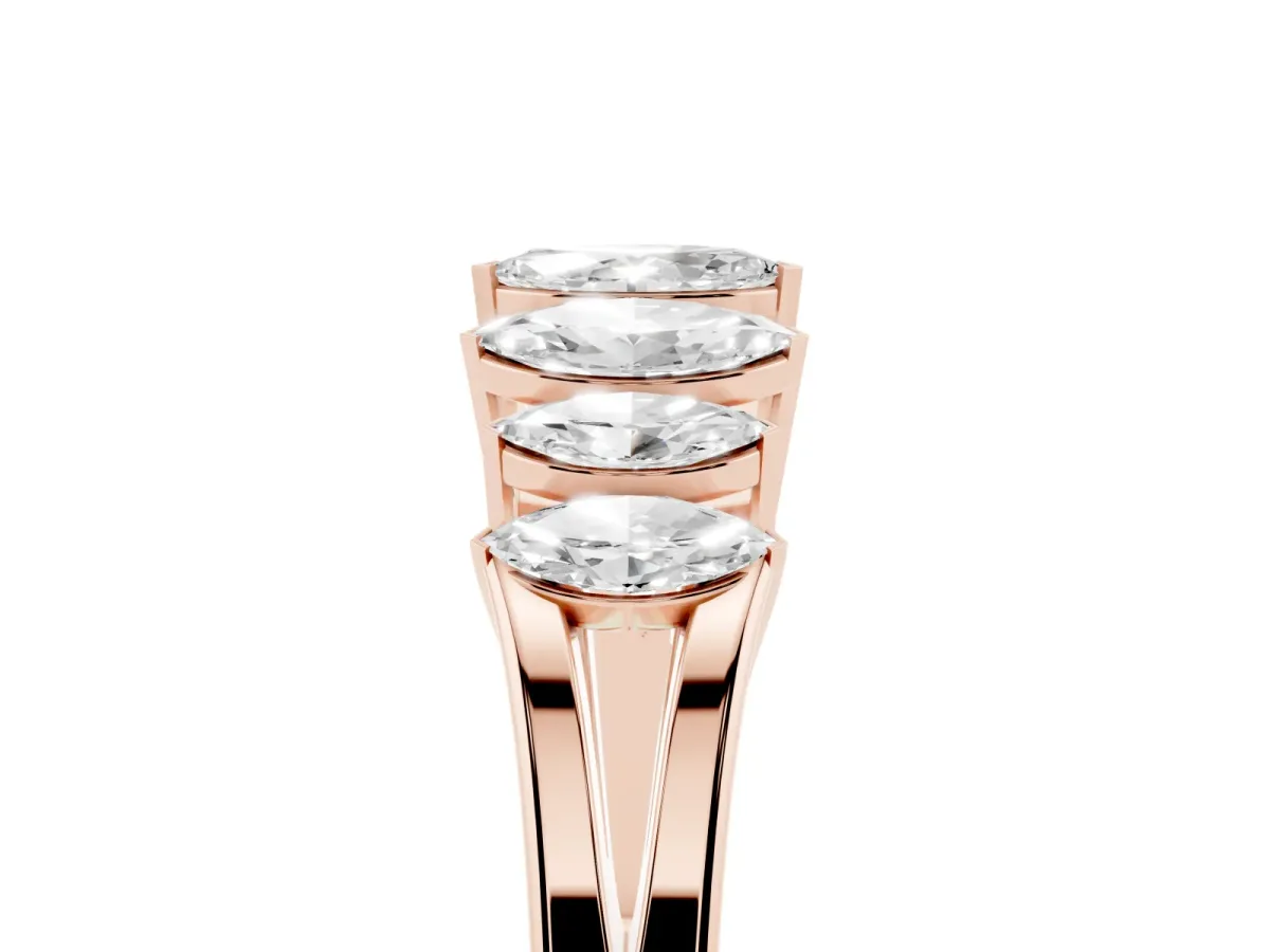 Marquise Diamond Prong-Set Half-Eternity Band Rose gold