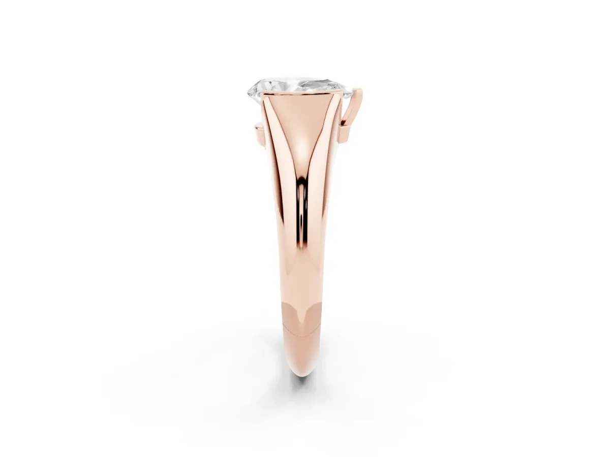 Pear Cut Solitaire Tension Set Diamond Ring Rose gold