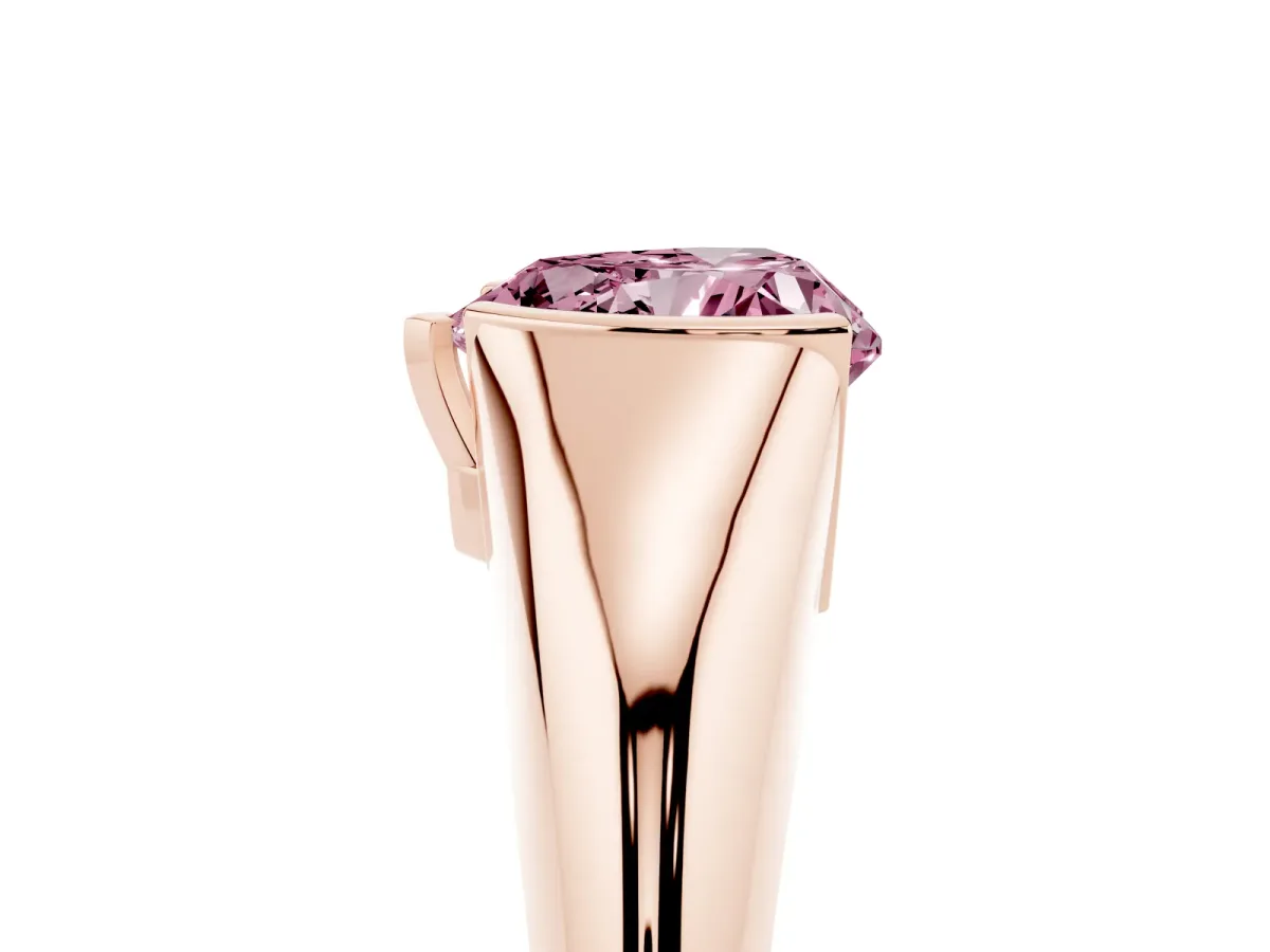 Fancy Pink Heart Cut Solitaire Tension Set Diamond Ring Rose gold