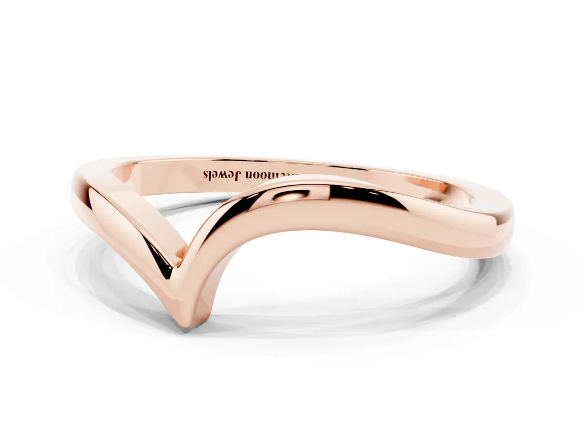 Chevron V-Shaped Contour Band Rose gold