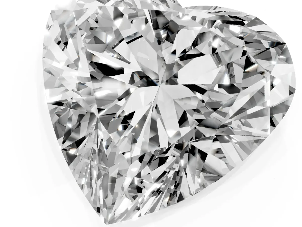 Heart Cut Cut Double Halo Diamond Engagement Ring with Pave Band and Four-Prong Setting White gold