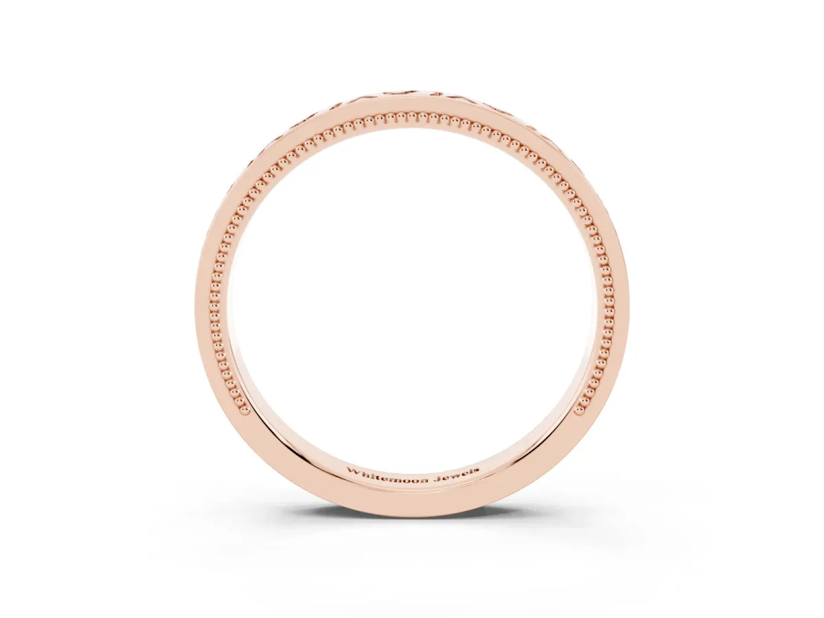 Vintage Engraved Milgrain Band Rose gold
