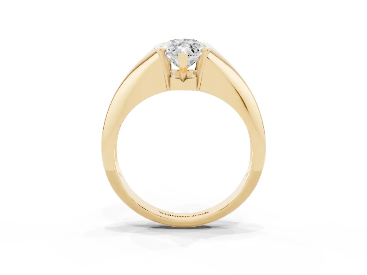 Marquise Cut Solitaire Tension Set Diamond Ring Yellow gold