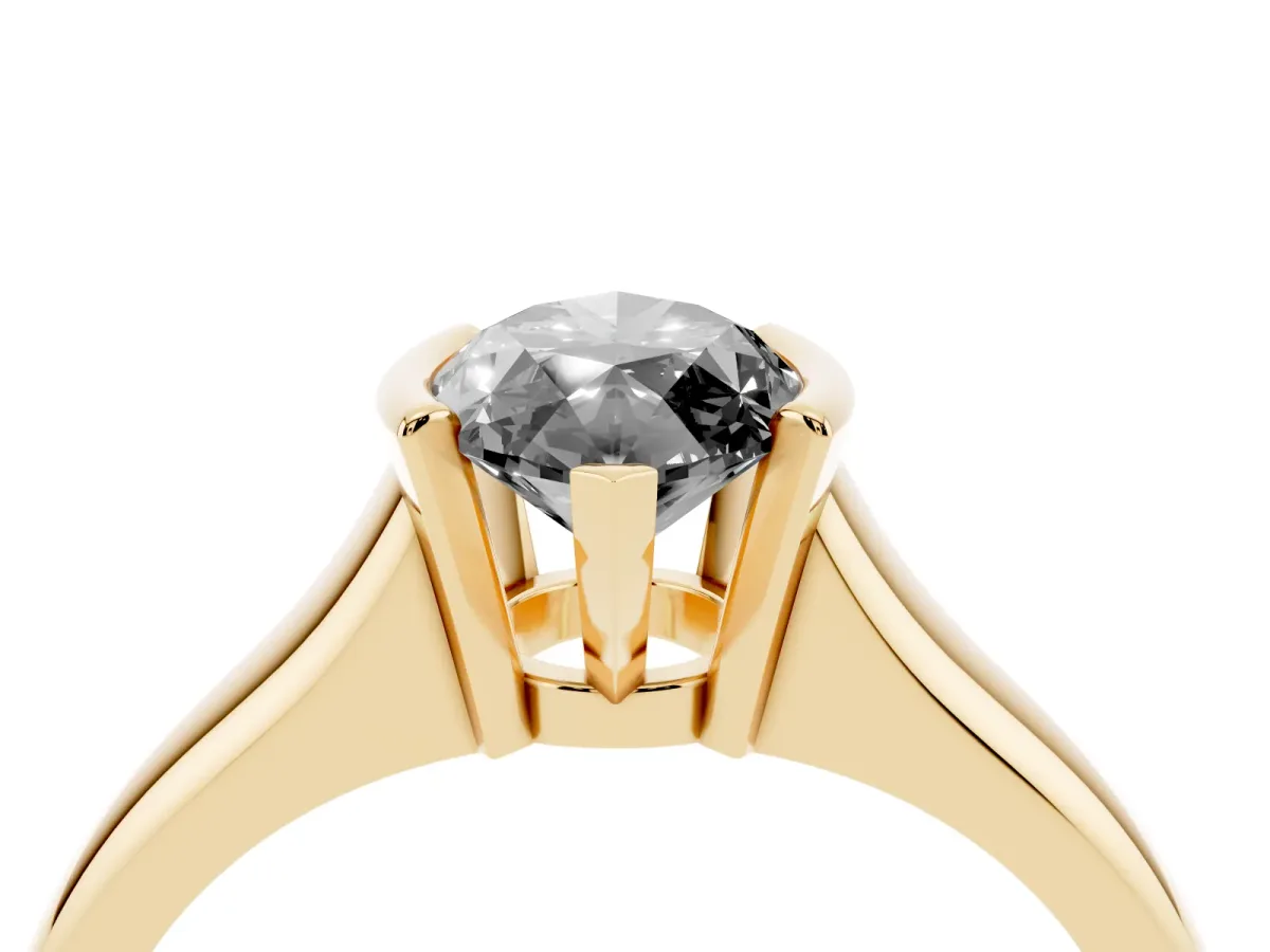 Fancy Black Marquise Cut Solitaire Tension Set Diamond Ring with Split Shank Band Yellow gold